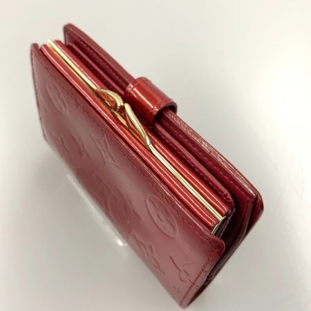 LOUIS VUITTON ルイヴィトン モノグラム ヴェルニ ポルトフォイユ ヴィエノワ ポムダムール がま口財布 二つ折り財布 M93528 レッド