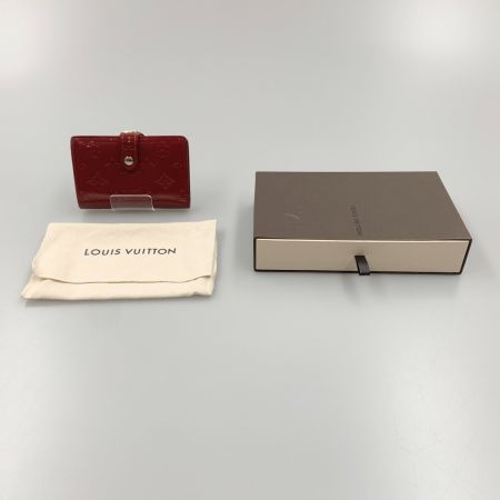  LOUIS VUITTON ルイヴィトン モノグラム ヴェルニ ポルトフォイユ ヴィエノワ ポムダムール がま口財布 二つ折り財布 M93528 レッド