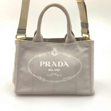  PRADA プラダ ミニカナパ ファブリック 2WAYハンドバッグ 2WAYバッグ 1BG439 グレー