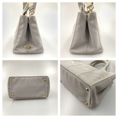  PRADA プラダ ミニカナパ ファブリック 2WAYハンドバッグ 2WAYバッグ 1BG439 グレー