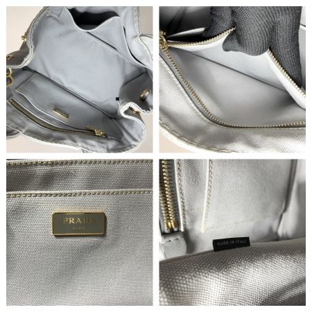  PRADA プラダ ミニカナパ ファブリック 2WAYハンドバッグ 2WAYバッグ 1BG439 グレー