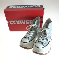 〇〇 CONVERSE コンバース ハイカットスニーカー 23.5cm 1SD412 グレー TREKWAVE HI 厚底 Bランク