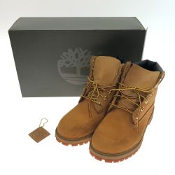 〇〇 Timberland ティンバーランド JUNIOR 6INCH PREMIUM WATERPROOF BOOT レディース ブーツ 24cm 012909 ベージュ Bランク