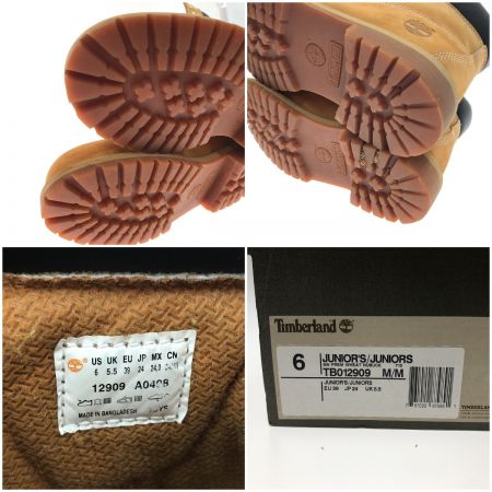  Timberland ティンバーランド JUNIOR 6INCH PREMIUM WATERPROOF BOOT レディース ブーツ 24cm 012909 ベージュ