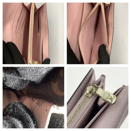  LOUIS VUITTON ルイヴィトン モノグラム ポルトフォイユ サラ 二つ折り長財布 M62235 ブラウン x ピンク