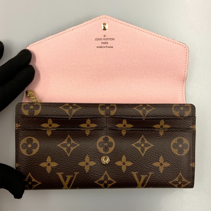 中古】 LOUIS VUITTON ルイヴィトン モノグラム ポルトフォイユ サラ 二つ折り長財布 M62235 ブラウン x  ピンク｜総合リサイクルショップ なんでもリサイクルビッグバン オンラインストア