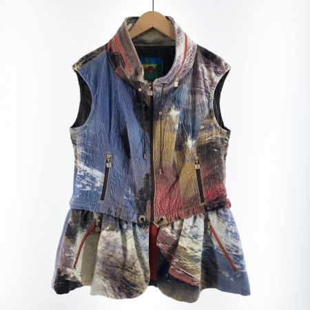  ITALIYA イタリヤ レディース ジップアップベスト サイズ11 マーブル色
