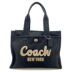〇〇 COACH コーチ カーゴ トート バッグ 42  CP163 ブラック Bランク