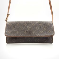 〇〇 LOUIS VUITTON ルイヴィトン モノグラム ポシェット ツインGM ショルダーバッグ M51852 ブラウン Bランク