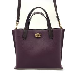  COACH コーチ ウィロウ トート 24 カラーブロック 2WAY トートバッグ  C8561 パープル Bランク