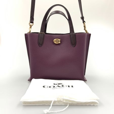  COACH コーチ ウィロウ トート 24 カラーブロック 2WAY トートバッグ  C8561 パープル