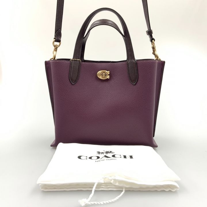 中古】 COACH コーチ ウィロウ トート 24 カラーブロック 2WAY トート ...