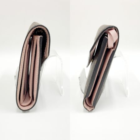 LOUIS VUITTON ルイヴィトン モノグラム ポルトフォイユ ヴィクトリーヌ 三つ折り短財布  M62360 ブラウン×ピンク イニシャル入り
