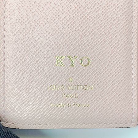  LOUIS VUITTON ルイヴィトン モノグラム ポルトフォイユ ヴィクトリーヌ 三つ折り短財布  M62360 ブラウン×ピンク イニシャル入り