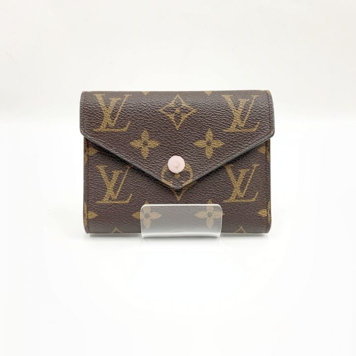 LOUIS VUITTON ルイヴィトン モノグラム ポルトフォイユ ヴィクトリーヌ 三つ折り短財布 M62360 ブラウン×ピンク  イニシャル入り｜中古｜なんでもリサイクルビッグバン