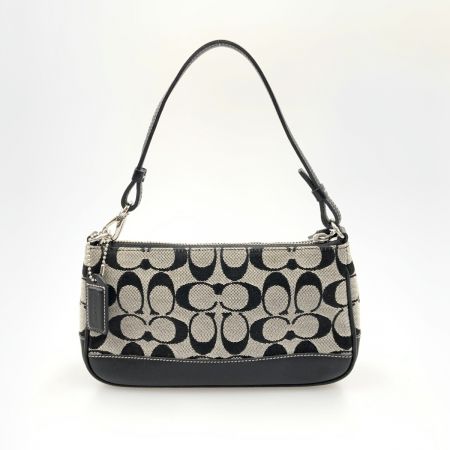  COACH コーチ シグネチャー ハンドバッグ 6094 ブラック x グレー