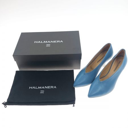  HALMANERA 靴 パンプス サイズ36 VIOLA03 スカイブルー ポインテッドピンヒールデザインパンプス