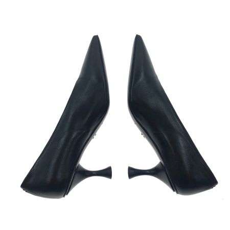  HALMANERA 靴 パンプス サイズ36 ブラック Vカットポインテッドピンヒールパンプス