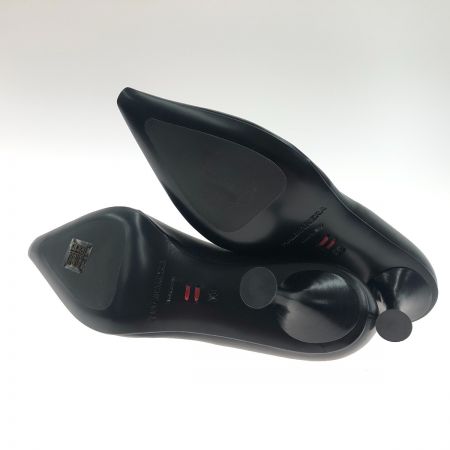  HALMANERA 靴 パンプス サイズ36 ブラック Vカットポインテッドピンヒールパンプス