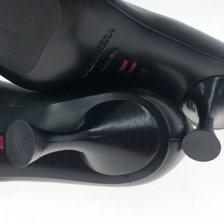  HALMANERA 靴 パンプス サイズ36 ブラック Vカットポインテッドピンヒールパンプス