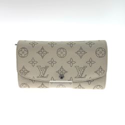 〇〇 LOUIS VUITTON ルイヴィトン マヒナ ヒナ ポルトフォイユ イリス M60177 レディース 二つ折り長財布 M60177 アイボリー Bランク