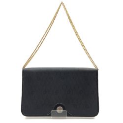 〇〇 Christian Dior クリスチャンディオール クリスチャンディオール ハニカム柄 チェーン ショルダーバッグ  ブラック Bランク