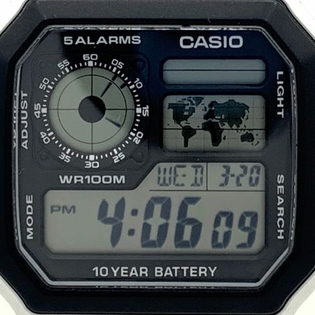  CASIO カシオ WORLD TIME ワールド タイム AE-1200WHD-1A シルバー