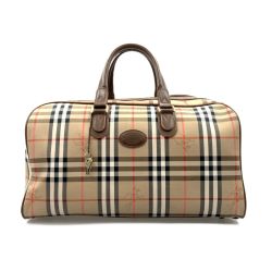 〇〇 Burberrys バーバリーズ ノバチャック シャドーホース ボストンバッグ ベージュ x ブラウン Bランク