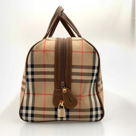  Burberrys バーバリーズ ノバチャック シャドーホース ボストンバッグ ベージュ x ブラウン