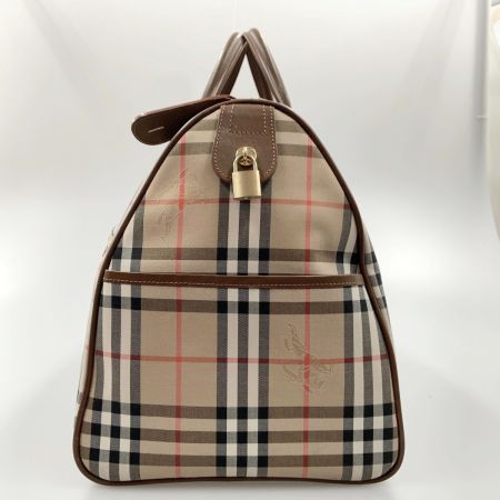  Burberrys バーバリーズ ノバチェック シャドーホース ボストンバッグ ベージュ x ブラウン