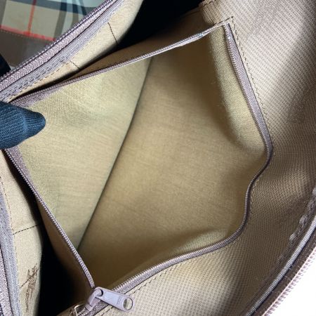  Burberrys バーバリーズ ノバチェック シャドーホース ボストンバッグ ベージュ x ブラウン