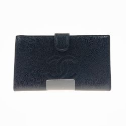 〇〇 CHANEL シャネル キャビアスキン ココマーク 長財布 A13498 ブラック Bランク