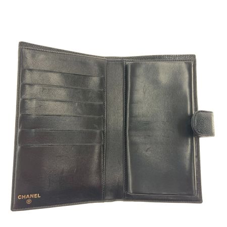  CHANEL シャネル キャビアスキン ココマーク 長財布 A13498 ブラック