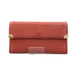 〇〇 LOUIS VUITTON ルイヴィトン スハリ ポルトトレゾール インターナショナル ジェラニウム 三つ折り 長財布 M91881 レッド Bランク