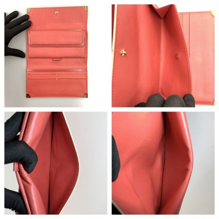  LOUIS VUITTON ルイヴィトン スハリ ポルトトレゾール インターナショナル ジェラニウム 三つ折り 長財布 M91881 レッド