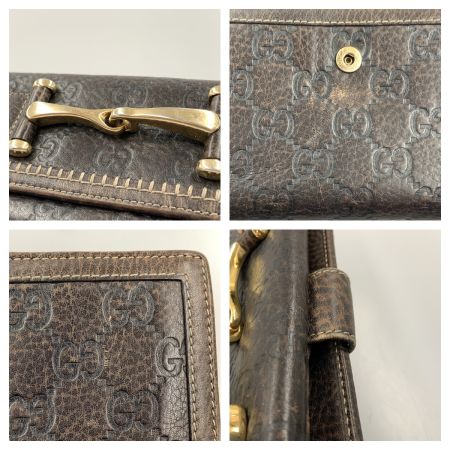  GUCCI グッチ シマライン ホースビット GG 長財布 224257 ダークブラウン
