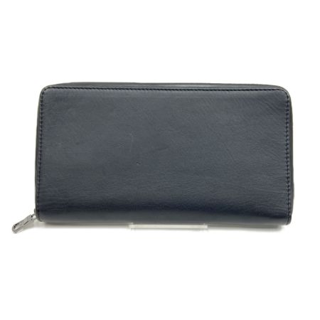  ARMANI アルマーニ  EXCHANGE  AX ラウンド ロゴ ファスナー レザー長財布 ブラック