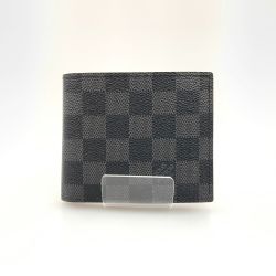 〇〇 LOUIS VUITTON ルイヴィトン ダミエ グラフィット ポルトフォイユ マルコNM 二つ折り財布 N63336 ブラック Aランク