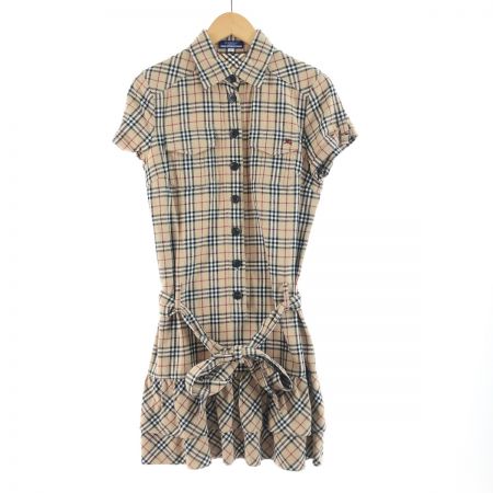 BURBERRY LONDON バーバリーロンドン レディース ワンピース サイズ38 ベージュ チェック リボンつき