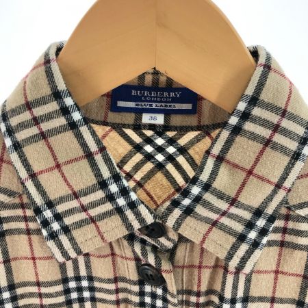  BURBERRY LONDON バーバリーロンドン レディース ワンピース サイズ38 ベージュ チェック リボンつき