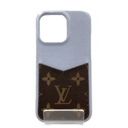 〇〇 LOUIS VUITTON ルイヴィトン IPHONE バンパー 13 PRO モノグラム アイフォンカバー アクセサリー M81422 ブラウン x ブルー Bランク