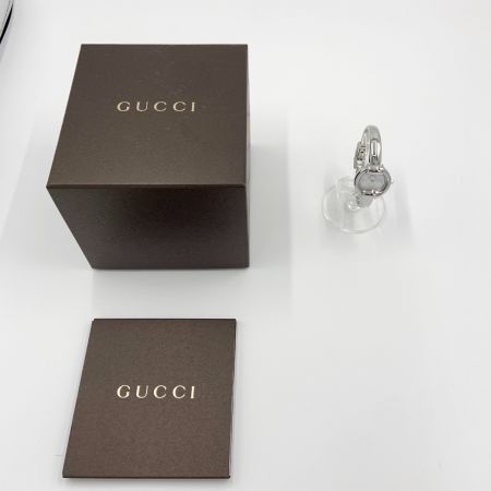  GUCCI グッチ GG柄 シェル 文字盤 バングルウォッチ 腕柄時計 1400L シルバー x ホワイト