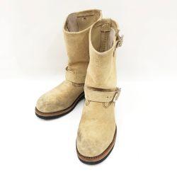 〇〇 RED WING レッドウィング エンジニアブーツUSA5 1/2 24cm ASTM F 2413-05 ベージュ Cランク
