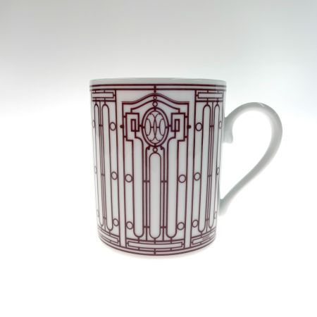  HERMES エルメス Hデコ マグカップ ホワイト x レッド
