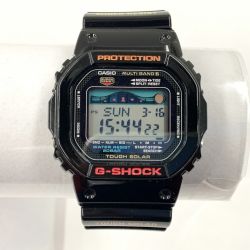 〇〇 CASIO カシオ GショックG-LIDE ジーライド ソーラー電波クォーツ  GWX-5600 ブラック メタルレザー付き Bランク