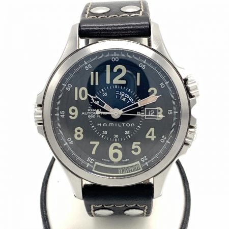  HAMILTON ハミルトン カーキ コンサベーション GMT ハリソンフォード モデル 自動巻き 腕時計 H775650 シルバー x ブラック