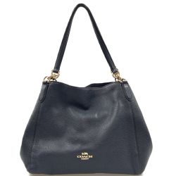 〇〇 COACH コーチ ラグジュアリー ペブルドレザー ハリー ショルダー 80268 ネイビー Bランク