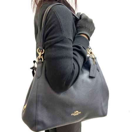  COACH コーチ ラグジュアリー ペブルドレザー ハリー ショルダー 80268 ネイビー