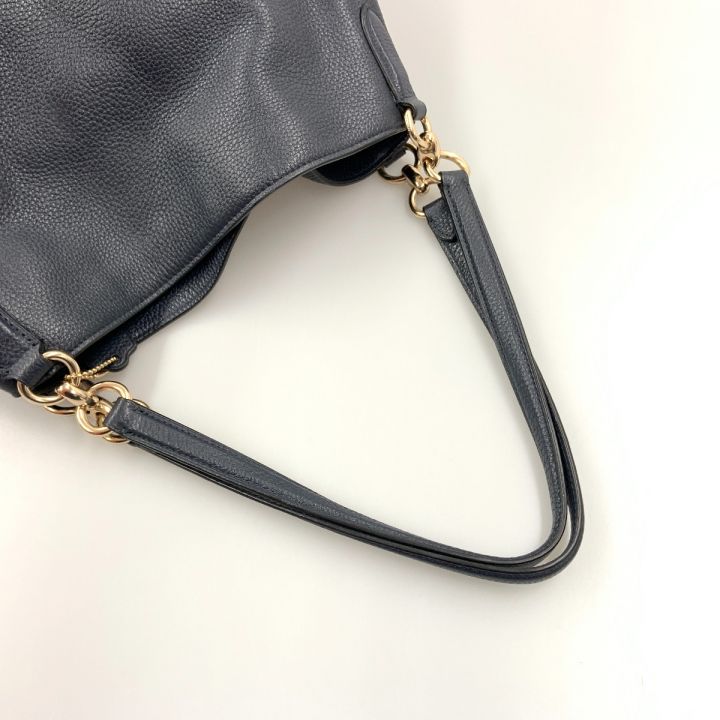 COACH コーチ ラグジュアリー ペブルドレザー ハリー ショルダー 80268 ネイビー｜中古｜なんでもリサイクルビッグバン