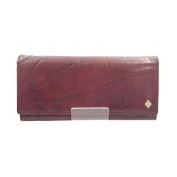 〇〇 PATRICK COX パトリックコックス 長財布 ワインレッド x ゴールド Bランク